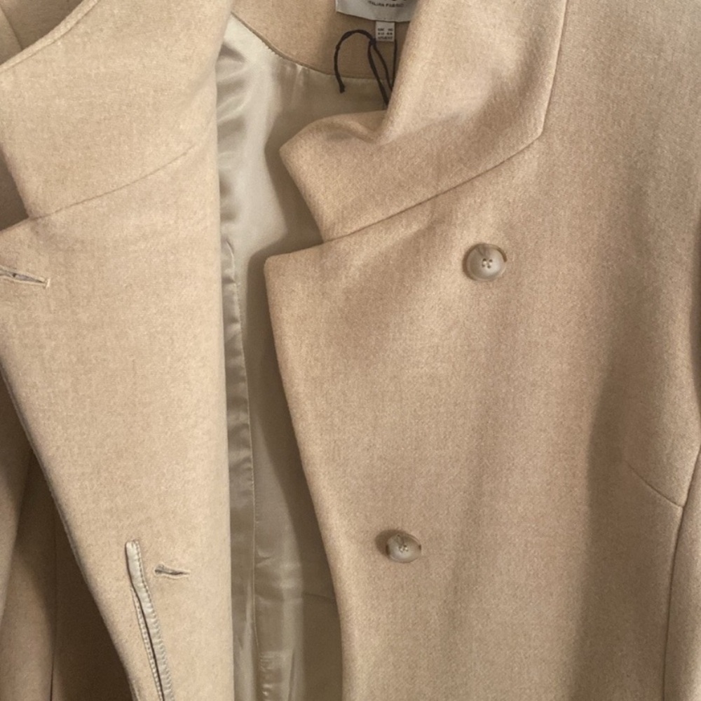 REISS Marcie Wool Blend Mid Length Coat Stone Color - Picture 14 of 16